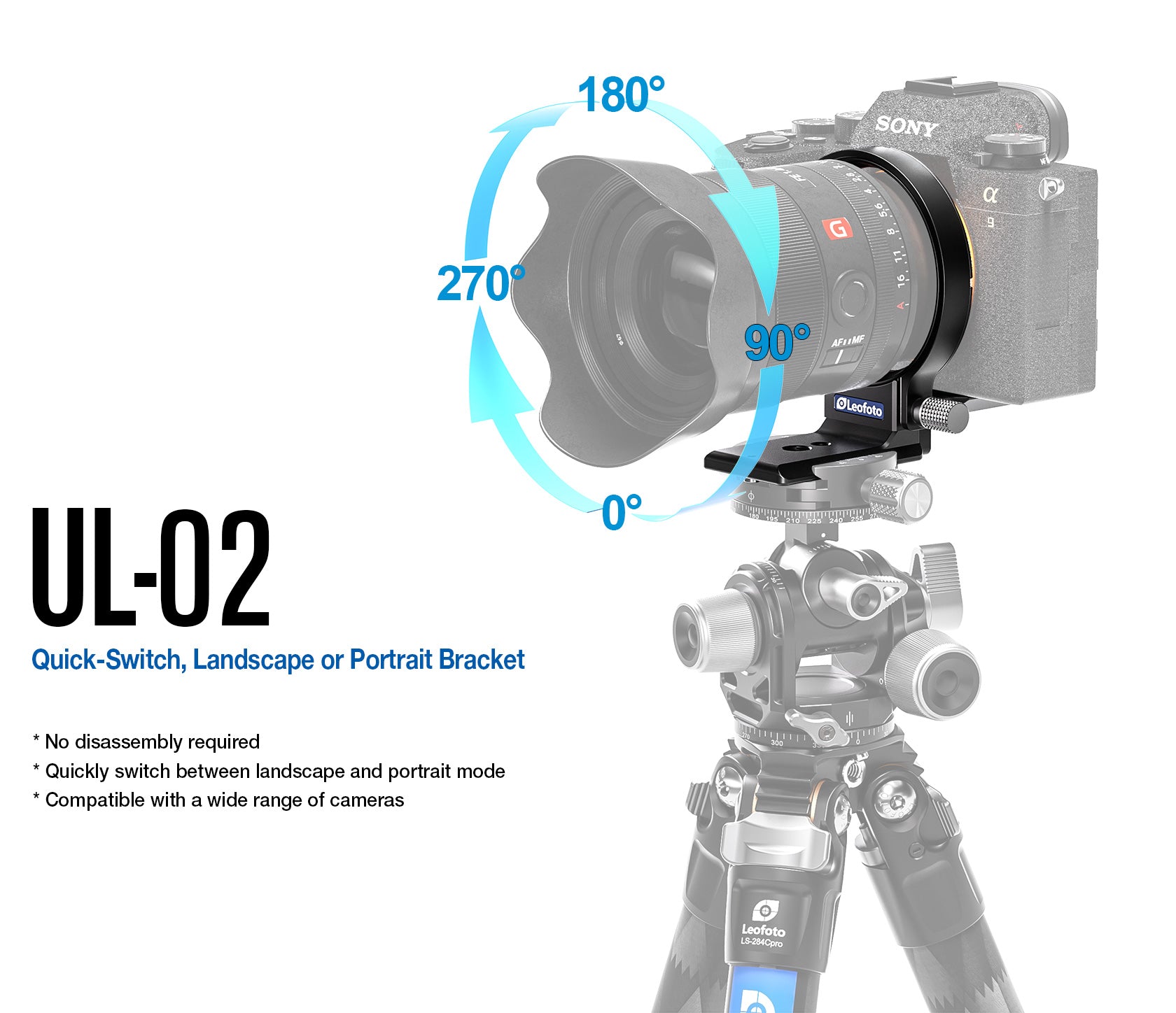 Leofoto VR-150LS Updated 295mm Dual Pivot Long Tele Lens Support for A