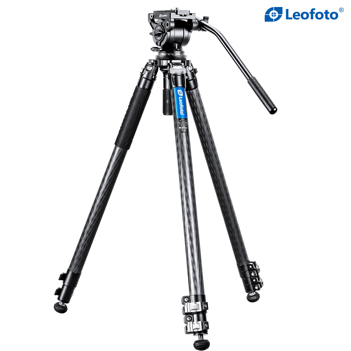 Leofoto LVM-323C+BV-15 3-Section Carbon Fiber Video Tripod with Fluid