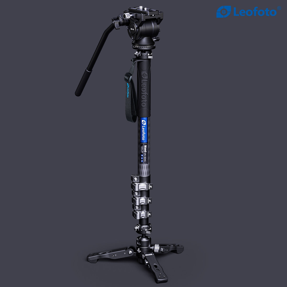 Leofoto MV-324C + VD-03 Video Monopod System with Base Support Kit