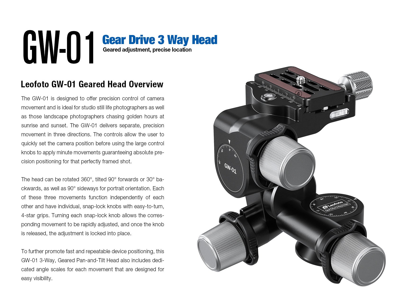 iOgrapher 3 Way Rotating Pan Tilt Head