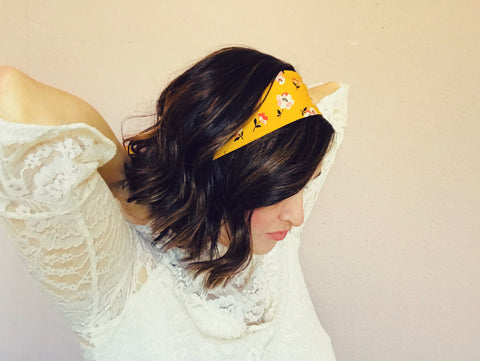 yellow floral wire headband