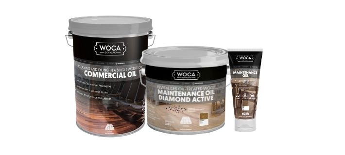 WOCA Commercial Oil, Diamond Oil Active, Maintenance Gel.