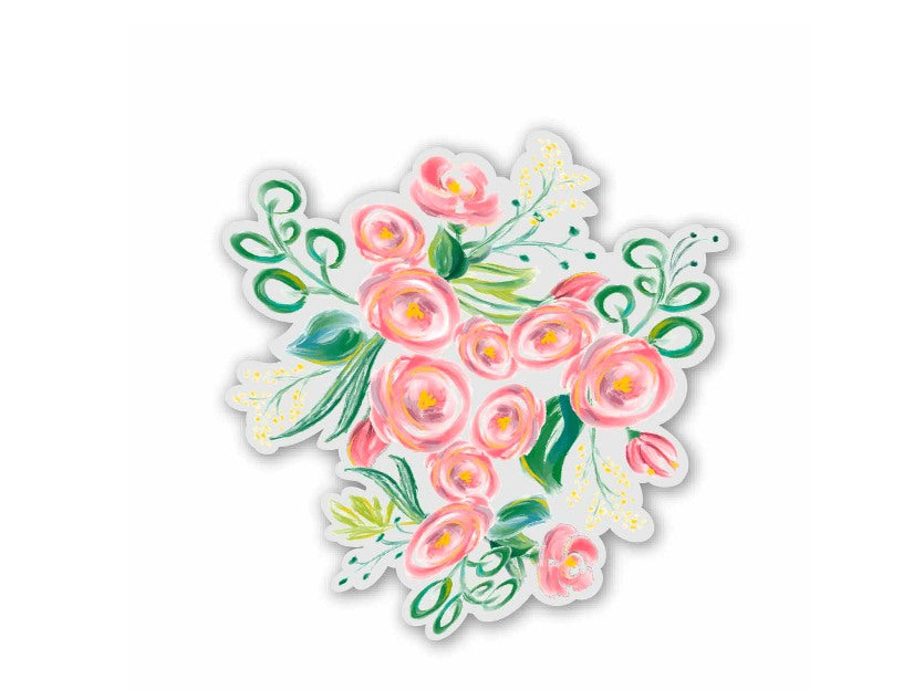 Sticker transparent bouquet de fleurs sauvages, 3 x 3 po. 