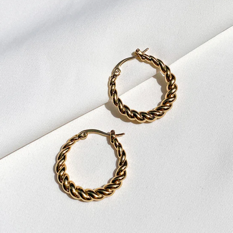 Toni Hinged Hoops - Small Gold