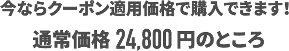 今ならクーポン適用価格で購入できます！通常価格24,800円のところ