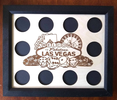 Las Vegas Poker Chip Display Frame with cut-outs for Playing Cards and –  Carved By Heart