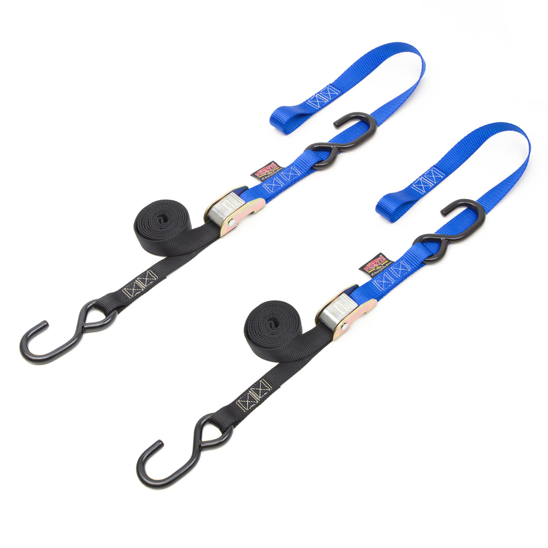 1 x 15' Cambuckle Strap with Safety Latch S-Hooks — Ratchet Straps USA