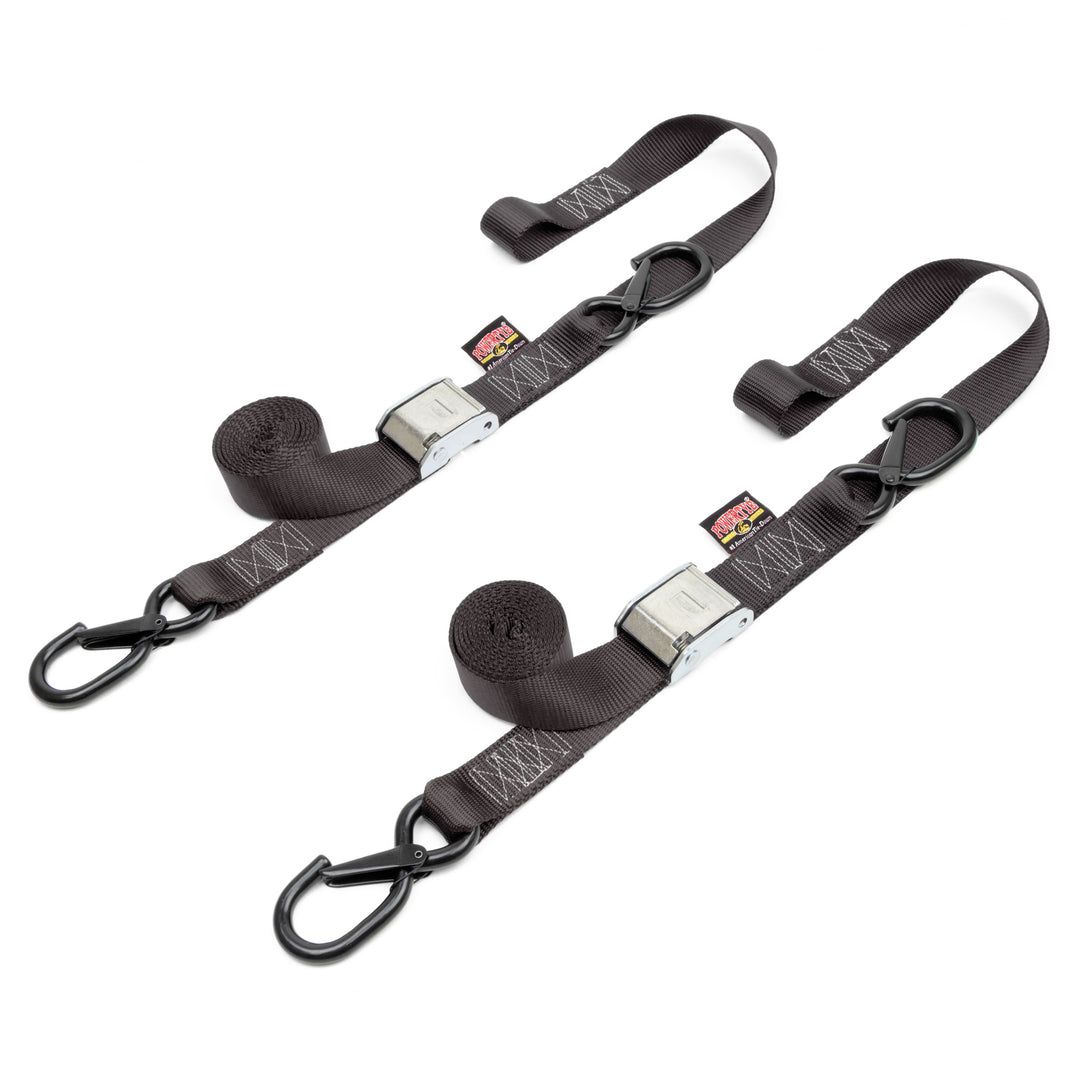 KUMA 1x6' 300 lbs. WLL Reflective Cambuckle Tie-Down Straps, with Safety  S-Hooks, 2 Pack 