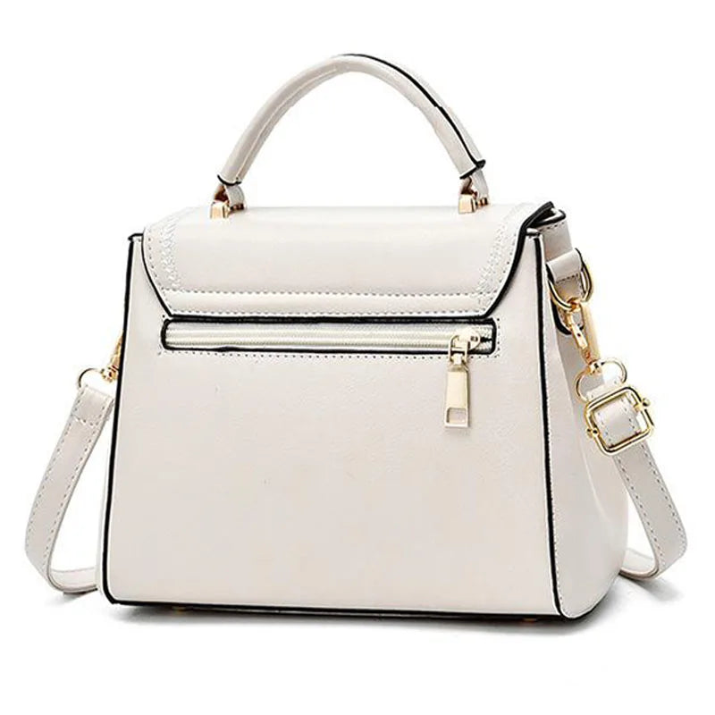 Top Handle Gold Clasp Crossbody Leather Handbags