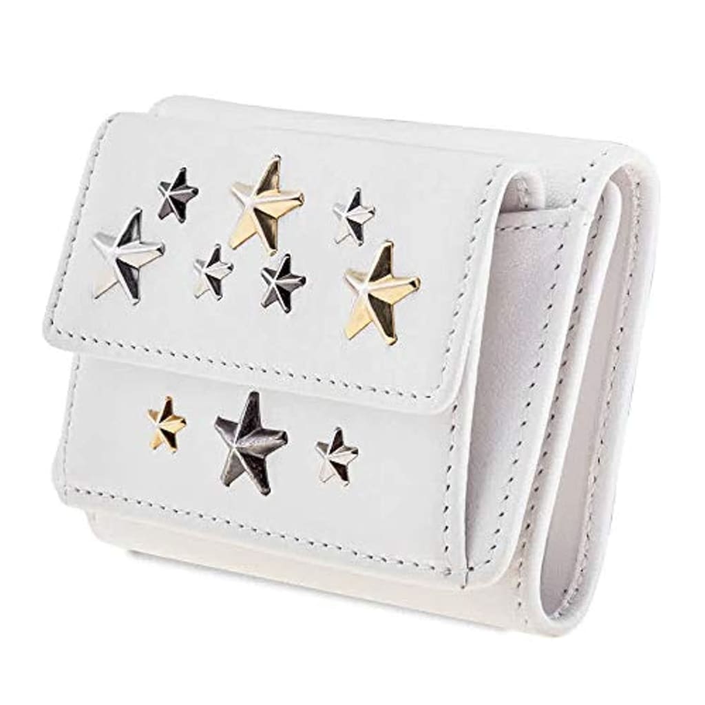 Jimmy Choo Ladies French Purse wallet Stars White/Silver Nemo