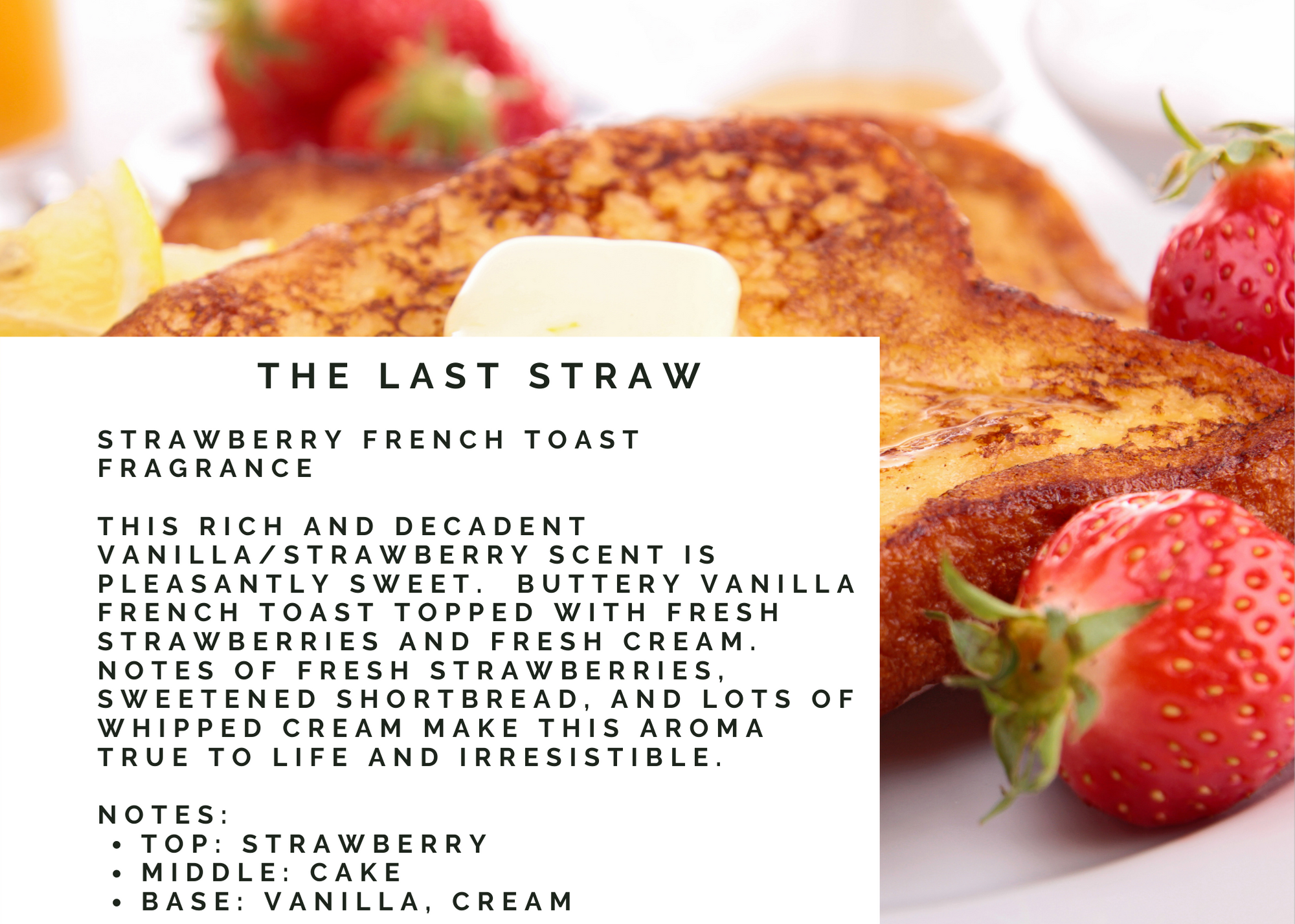 Lit Candlestick The Last Straw Strawberry French Toast Fragrance