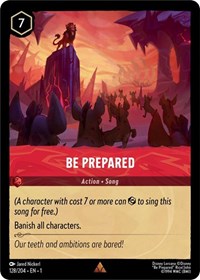 Disney Lorcana Single - First Chapter - Be Prepared - Uncommon/128 Lightly Played