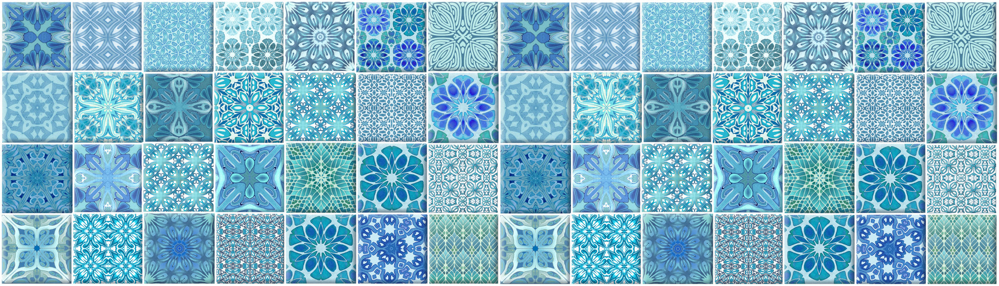 Mix and Match turquoise tiles - DoodlePippin finish