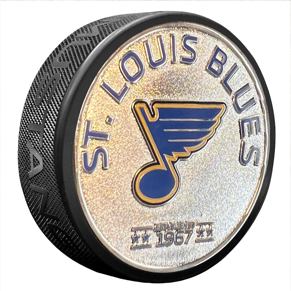 St. Louis Blues Hockey Puck Earrings