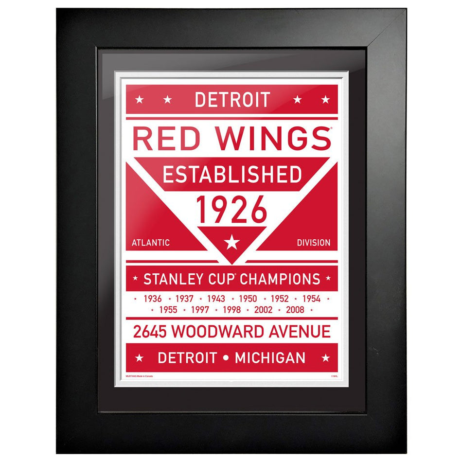Detroit Red Wings 12 inch Round State Design Wood Sign