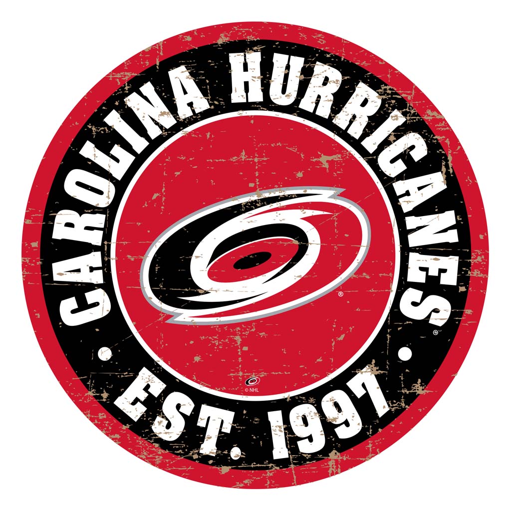 Carolina Hurricanes 22 Round Pvc Distressed Logo Wall Sign Hhofecomm