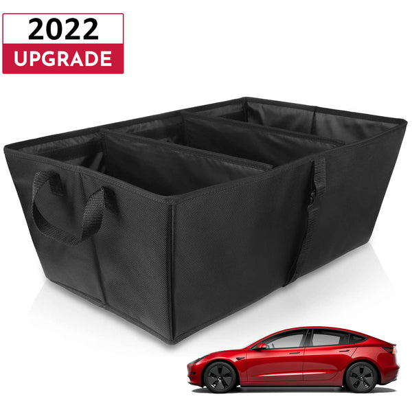 3W 2020-2022 Tesla Model Y Accessories-2Pcs Under Seat Storage Box 2Pcs  Rear Trunk Organizer Side Storage Box with Lids Rear Center Console Storage