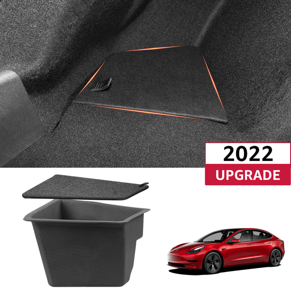 BASENOR Trunk Organizer Storage Bins with Lip for Tesla Model Y（Set of