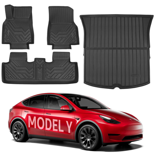 BASENOR Tesla Model 3 Fußmatten 3D Full Set Liner Allwetter Anti