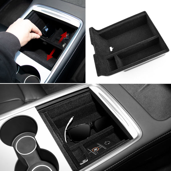 For Tesla Model Y Model 3 Accessories Center Console ABS Tray Organizer 테슬라  Central Armrest Lower Storage Box органайзер 자동차용품 - AliExpress