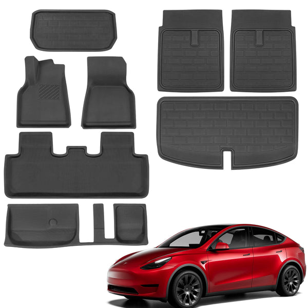 Tesla Model Y Floor Mat TPE Full Set Mats Waterproof Protect Liner