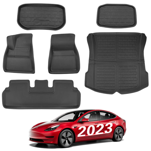 TAPTES® Tesla All-Weather Floor Mats for Model Y 2021 2022 2023 2024, Full  Set Tesla Model Y Floor Liners, Set of 6