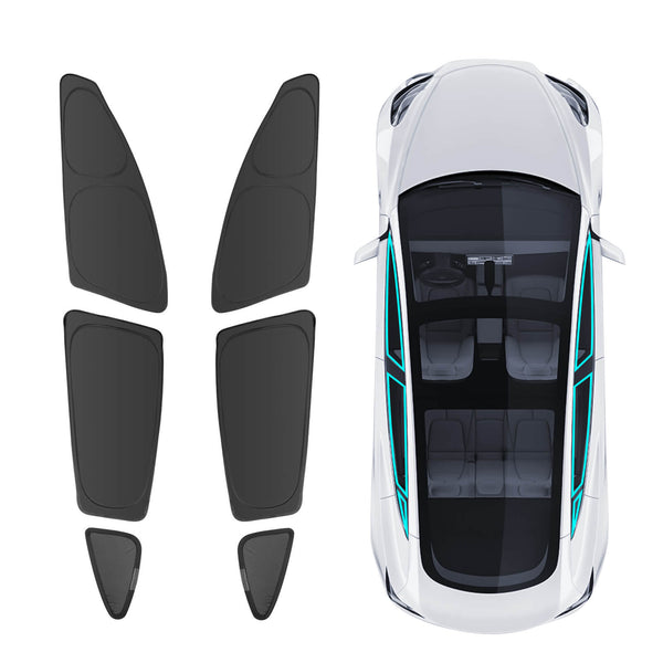 BASENOR Tesla Model Y Glasdach Sonnenschutz mit UV Wärmeisolierung  Abdeckung grau 2er-Set für 2020 2021 2022 2023 2024 Model Y : :  Auto & Motorrad