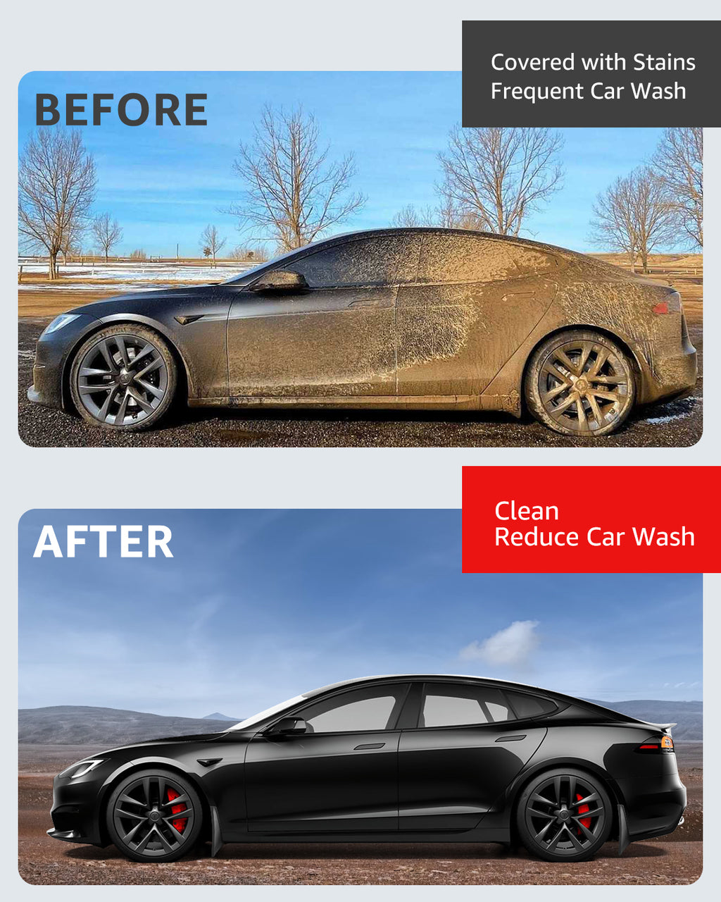 BASENOR 2023 2022 Tesla Model S/Model S Plaid Mud Flaps Splash Guards
