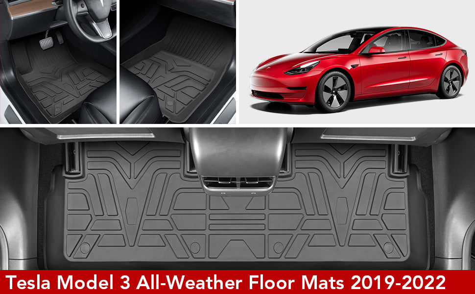 Basenor Tesla Model 3 Floor Mat TPE Full Set Mats