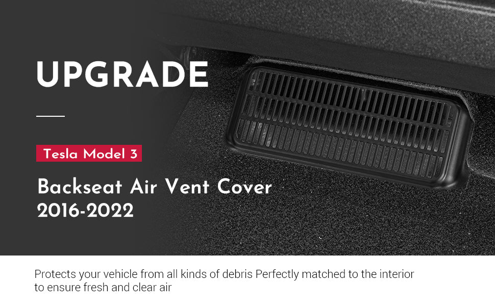 For Tesla Model 3 2024-2016 Backseat Air Vent Cover Model 3 Highland 2024  ABS Air Flow Vent Grille Protection 2PCS Set