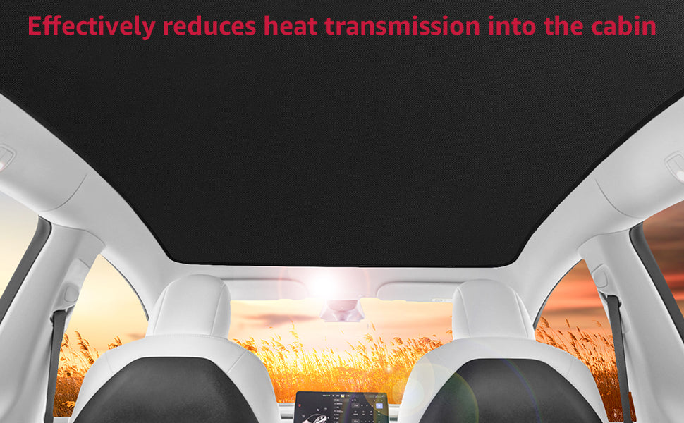 For Tesla Model Y Glass Roof Sunshade UV Reflection Heat Blocking