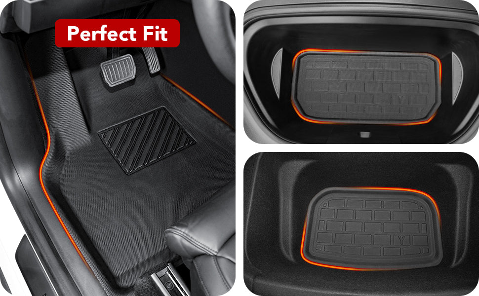 Nestour Tesla Model Y Floor Mats All-Weather Anti-Slip Waterproof Full