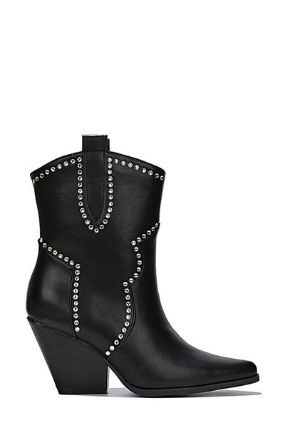 Honoya Rhinestone Boots - Black