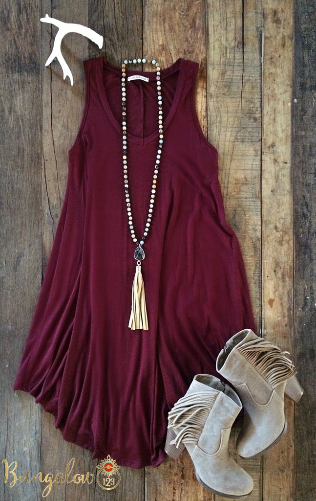 Shaw Dress - Burgundy – Bungalow 123