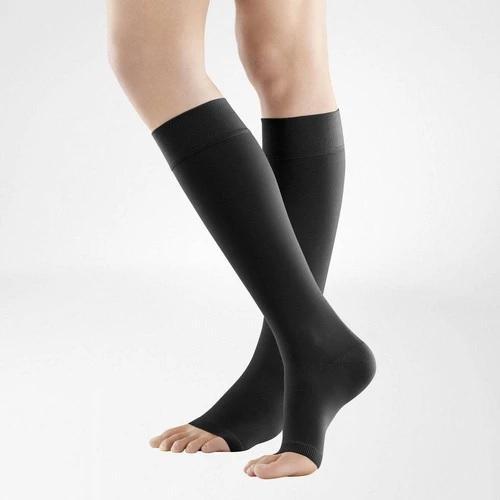 VenoTrain Open Toe Compression Stockings - Black
