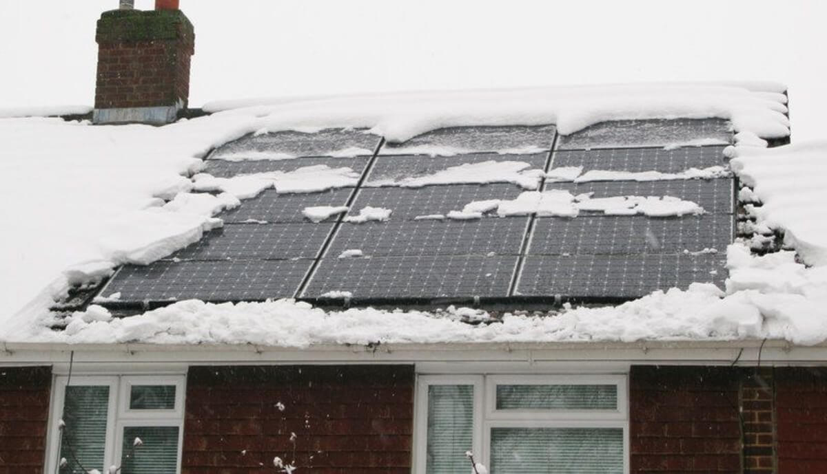 Snow on solar panels