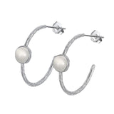 925 Sterling Silver Natural Gemstone Jewellery Moonstone Hoop Earrings