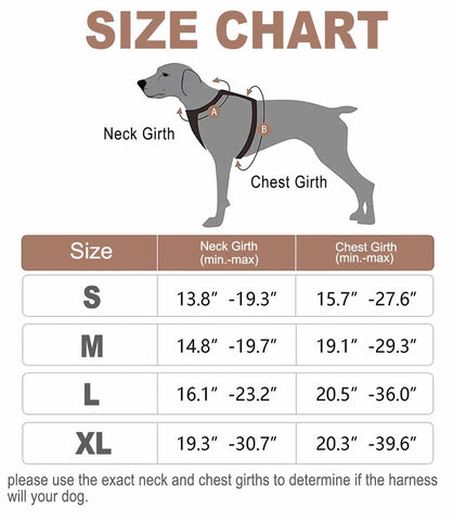 Plaid-Dog-Harness-SIZE-CHART