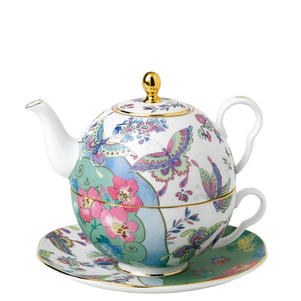 Wedgwood Butterfly Bloom Teacup & Saucer, Yellow 