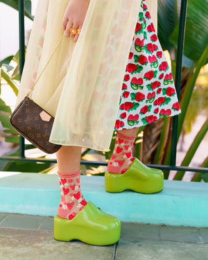 Women's Sheer Strawberry Socks - Sock Candy