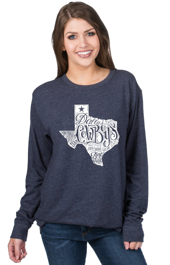 Dallas Cowboys Crew Neck Sweatshirt - White – Lauren James