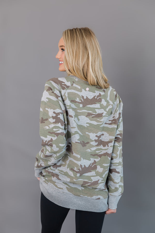 Crew Neck Camo Sweatshirt