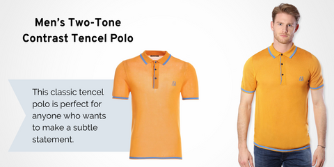 Men’s Two-Tone Contrast Tencel Polo
