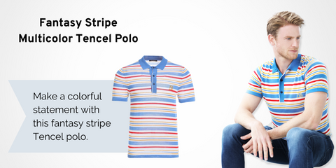 Fantasy Stripe Multicolor Tencel Polo