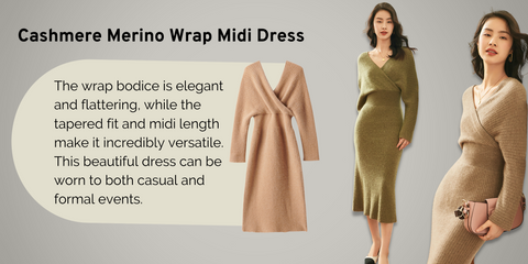 Cashmere Merino Wrap Midi Dress
