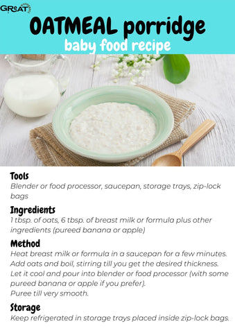 oatmeal porridge baby food recipe