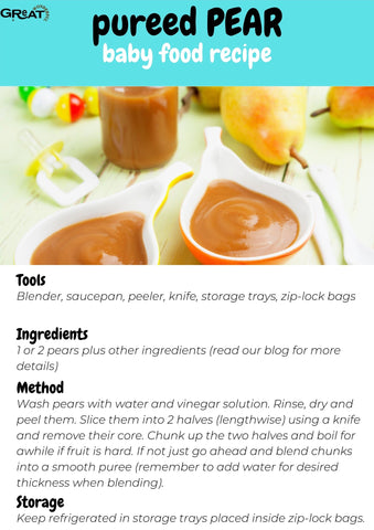 pureed pear baby food recipe