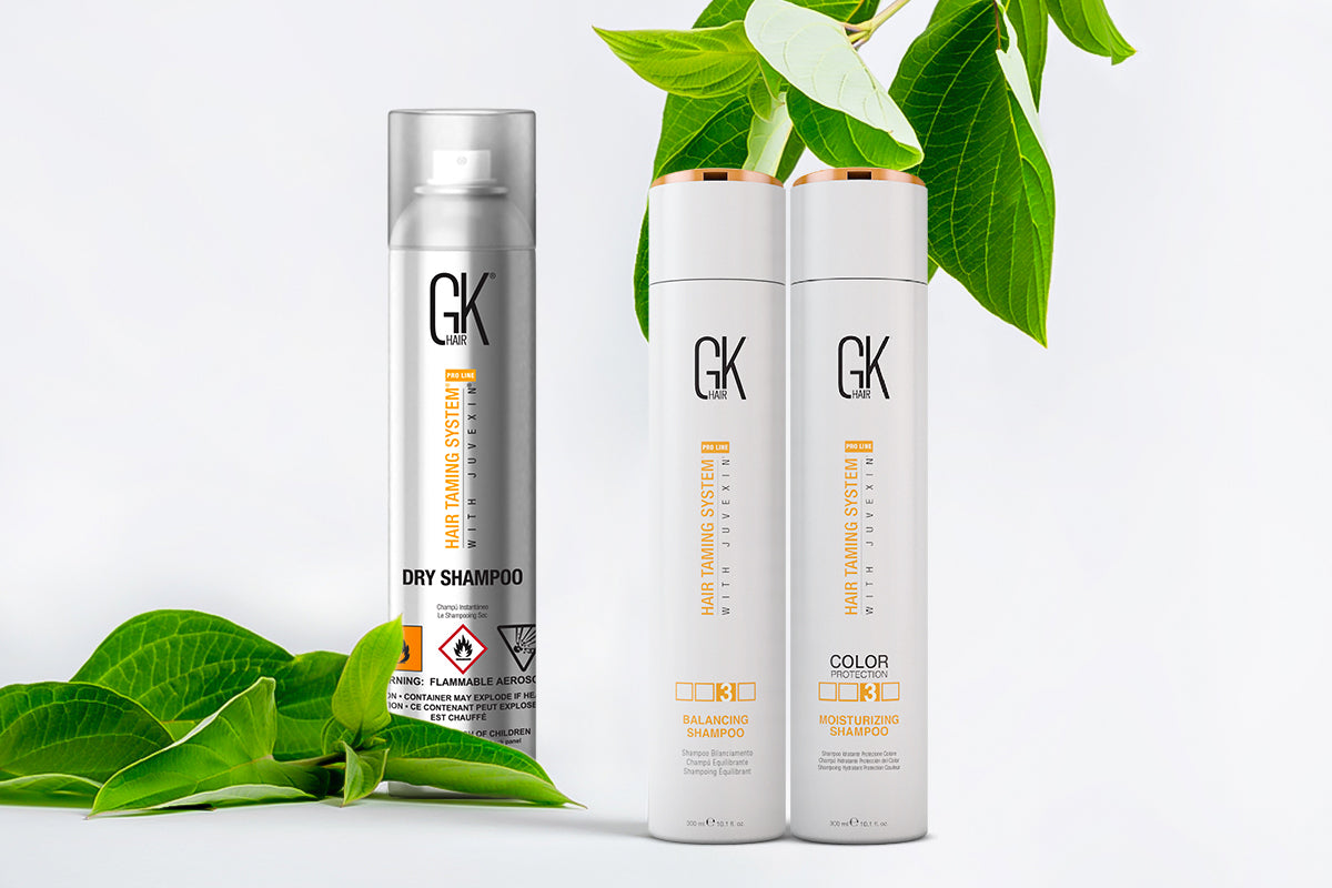 Image featuring GK hair shampoos