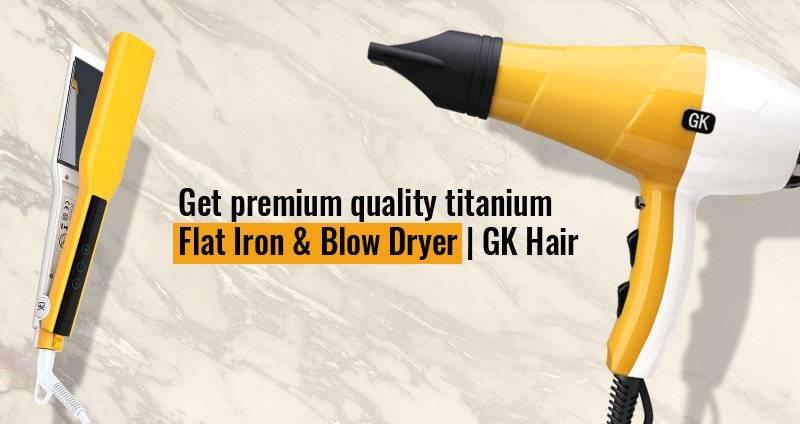 Get premium quality titanium Flat Iron & Blow Dryer | GK Hair