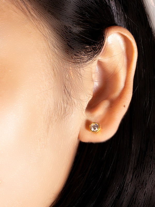 pearl stud earrings gold images